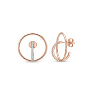 Rose Gold Circle Stud Earrings