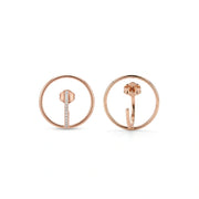 Rose Gold Circle Stud Earrings