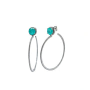 Emerald Halo Hoop Earrings