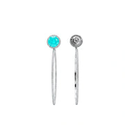 Emerald Halo Hoop Earrings