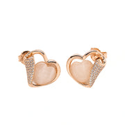 Rose Heart Sparkle Earrings