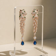 Emerald Panther Drop Earrings