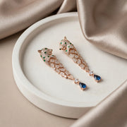 Emerald Panther Drop Earrings