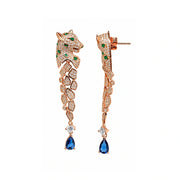 Emerald Panther Drop Earrings