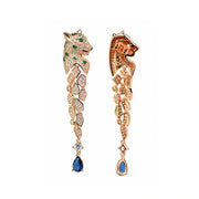Emerald Panther Drop Earrings