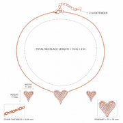 Rose Gold Heart Jewelry Set