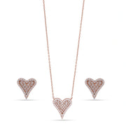 Rose Gold Heart Jewelry Set