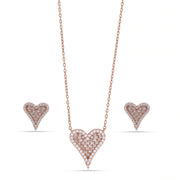 Rose Gold Heart Jewelry Set
