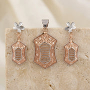 Rose Gold Floral Pendant Set