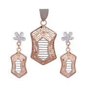 Rose Gold Floral Pendant Set