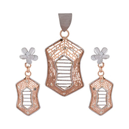 Rose Gold Floral Pendant Set