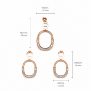 Pearl Oval Halo Pendant Set