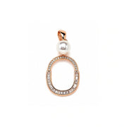 Pearl Oval Halo Pendant Set