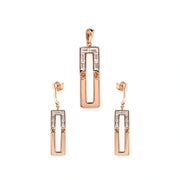 Rose Gold Rectangle Pendant Set