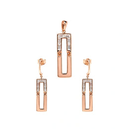 Rose Gold Rectangle Pendant Set