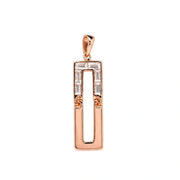 Rose Gold Rectangle Pendant Set