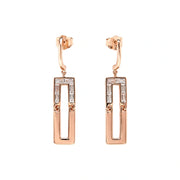 Rose Gold Rectangle Pendant Set