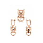Rose Gold Panther Drop Earrings
