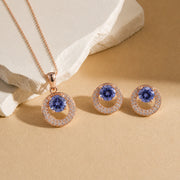 Royal Sapphire Halo Set