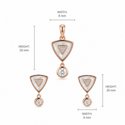 Rose Gold Triangle Pearl Set
