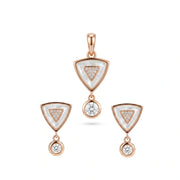 Rose Gold Triangle Pearl Set