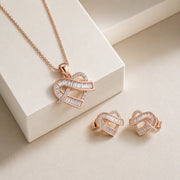 Rose Gold Infinity Pendant Set