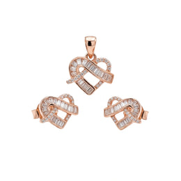 Rose Gold Infinity Pendant Set