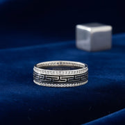 Greek Pattern Crystal Ring
