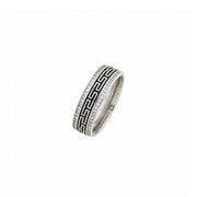 Greek Pattern Crystal Ring