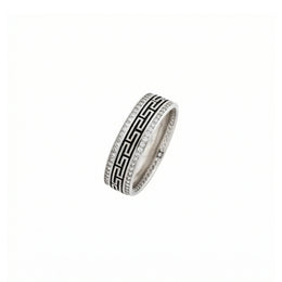 Greek Pattern Crystal Ring
