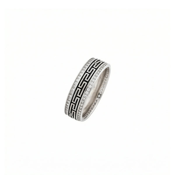 Greek Pattern Crystal Ring