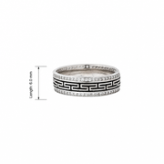 Greek Pattern Crystal Ring