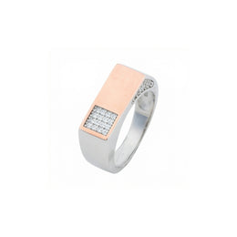 Rose Gold Crystal Signet Ring