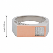 Rose Gold Crystal Signet Ring