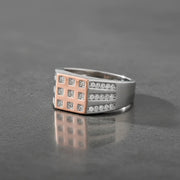 Rose Gold Grid Crystal Ring