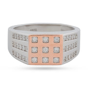 Rose Gold Grid Crystal Ring