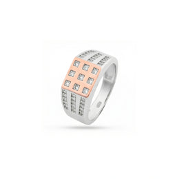Rose Gold Grid Crystal Ring