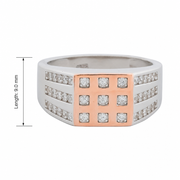 Rose Gold Grid Crystal Ring