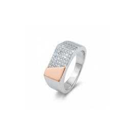 Dual Tone Crystal Band Ring
