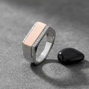 Rose Gold Bar Crystal Ring