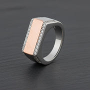 Rose Gold Bar Crystal Ring