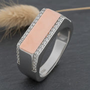 Rose Gold Bar Crystal Ring