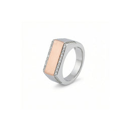 Rose Gold Bar Crystal Ring