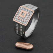 Rose Gold Square Halo Ring