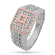 Sterling Silver Cubic Zirconia Statement Ring for Men