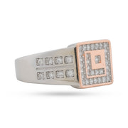 Sterling Silver Cubic Zirconia Statement Ring for Men