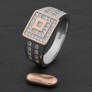 Sterling Silver Cubic Zirconia Statement Ring for Men