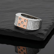 Rose Gold Crystal Grid Ring