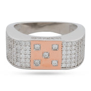 Rose Gold Crystal Grid Ring