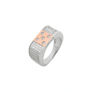 Rose Gold Crystal Grid Ring